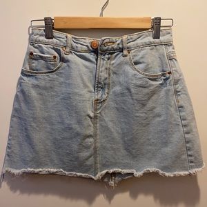 Forever 21 Light-washed Denim Mini Skirt